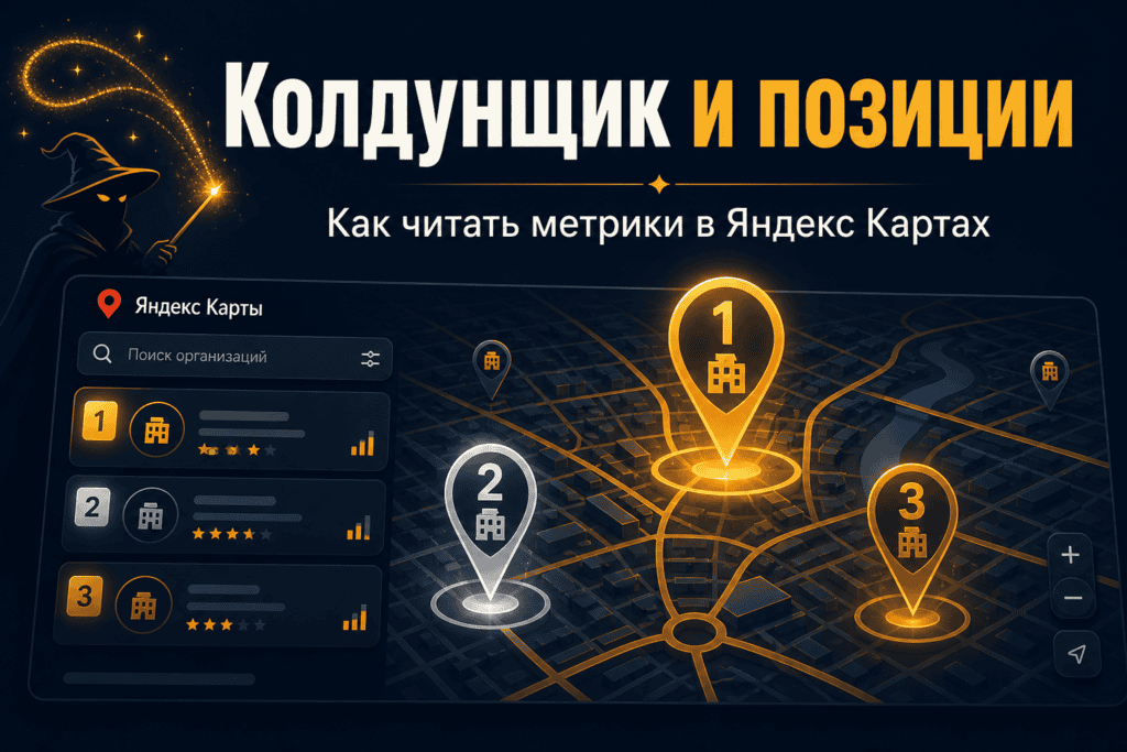 Колдунщик и позиции в Яндекс Картах