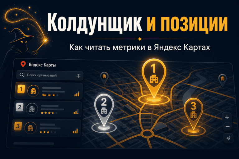 Колдунщик и позиции в Яндекс Картах